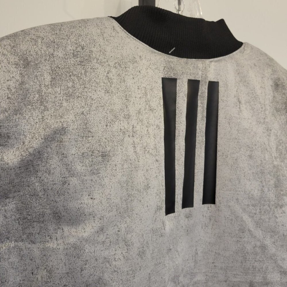 adidas Gray Bomber Jacket with Black Trim - Picture 6 of 6